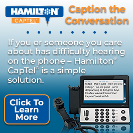Caption the conversation with a Captel phone