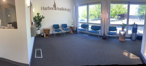 Harbor Audiology lobby waiting room hearing test hearing aids